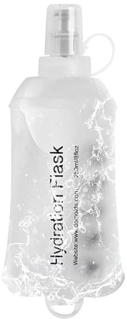 Riisoyu Bouteille Souple en TPU Pliable, 250ml Gourde Souple Transparente BPA Libre Bouteille D'eau Plate Sac à Eau Pliable pour Sac D'hydratation pour Course à Pied, Randonnée, Cyclisme, Marathon