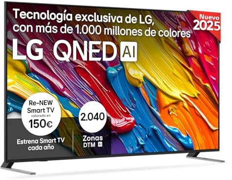LG 75QNED84A6C - TV 75, 4K QNED EVO, Smart TV, WebOS 25, Procesador Potente e Inteligente, Super Upscaling, Dolby Dilgital Plus, Alexa/Google Assistant, Negro