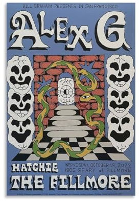 TQWEQWH Alex G Poster, Wandkunst, ästhetisches Cover-Poster, Design, Gemälde für Wohnzimmer, Schlafzimmer, 20 x 30 cm, ungerahmter Stil