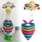 CNANRNANC Buntes Rasengans-Kostüm-Set, Sombrero-Hut und gestreiftes Bandana, Outdoor-Party-Dekoration, Sommer-Gartendekoration für 58,4 cm große Statuen (Gänseanzug)