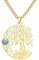 Amaxer Collier avec pendentif arbre de vie celtique croissant de lune et nœud celtique arbre de vie (doré)