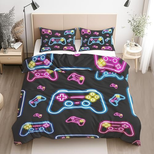 YZQGLHP Kind Bettwäsche 135x200 Junge, Wendebettwäsche & Zimmer Deko, Weiche Microfaser Bettbezug Set 2 Teilig, 2 Kissenbezug 80x80, mit Reißverschluss