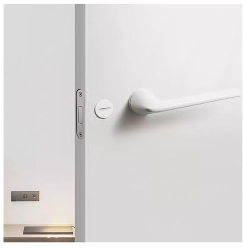 Türschloss Innen Schlafzimmer leises Türschloss Holztürschloss ohne Schlüssel(White silent lock)