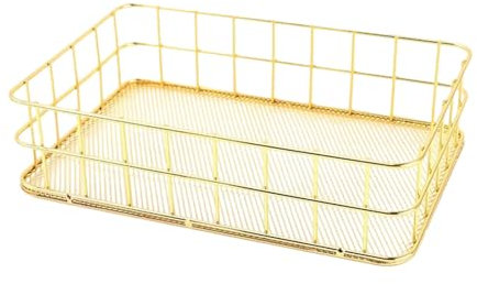Illkjasfc Space Saving Metal Grids Storage Tray For Countertop Organization Snacks Toiletries Books Stylish Home Decors Functional Household Storage Container