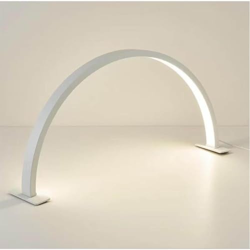 Half Moon Light For Nail Desk, Nail Light For Desk, Foldable Half Moon Nail Lamp For Manicure Art, 3 Color Modes Nail Desk Lamp For Beauty Eyelash Makeup Crafts Reading Spa Salon Nail Tech (White)