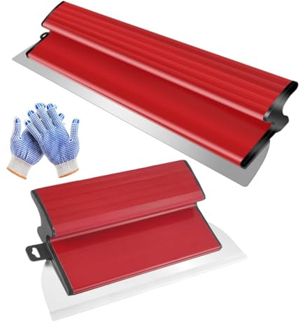 Flächenspachtel 40cm& 25 cm Edelstahlklinge Spachtel Werkzeug Spachtel Werkzeug mit Ergonomischem Z-Griff für große Arbeitsbereich Wand Dekoration Bau