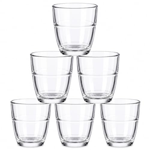 DURALEX | Set 6 Vasos de Chupito 90 ml Gigogne Transparente, Vasos Pequeños de Vidrio Resistente para Licor, Café y Degustación, Aptos Lavavajillas y Microondas, Hogar y Cocina