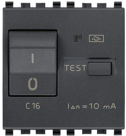 Vimar serie eikon - Interruttore magnetotermico differenziale 1 polo+neutro c16 10ma eikon grigio