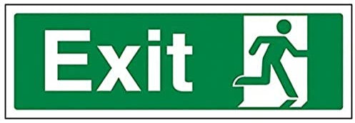 Vsafety 21009 ax-s seguro Condición salida señal, Final salida hombre derecho, paisaje, vinilo autoadhesivo, 300 mm x 100 mm), color verde