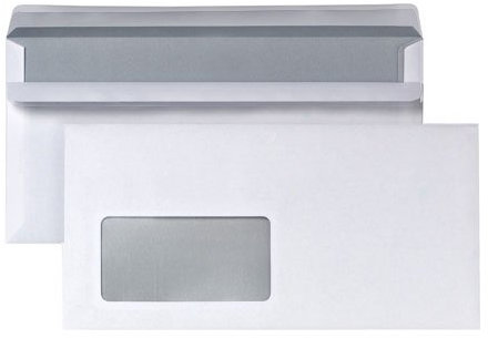 1000x Briefumschlag DIN lang selbstklebend weiß Briefumschläge mit Fenster 110x220mm