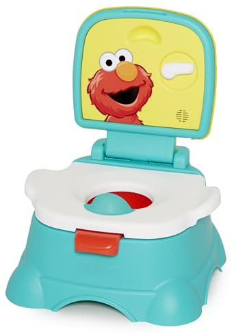 Sesame Street Elmo Hooray! 3-in-1 Töpfchen Toilettentrainer Töpfchen Stuhl und Tritthocker für Jungen und Mädchen Abnehmbarer Abfallbecher mit Sounds Blau