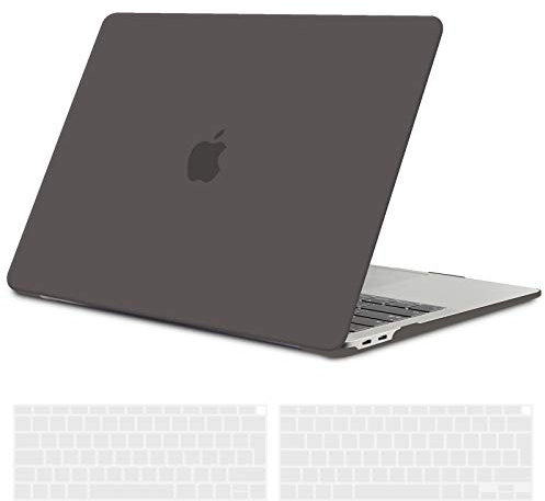 TECOOL Hülle Kompatibel mit MacBook Air M1 (A2337) / MacBook Air 13 Zoll Retina 2020 2019 2018 (A2179 A1932), Ultradünne Schutzhülle Hartschale Case mit Tastaturschutz (EU Layout), Gefrostet Grau