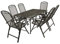 DEGAMO Gartengarnitur Classic 7-teilig, 6X Hochlehner und 1x Tisch, Streckmetall anthrazit