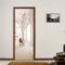 FLFK Adesivi per porte 3D Stacca e attacca 77x200cm(Set di 2 fogli) - Albero floreale spaziale Carta da parati autoadesiva per pareti e porte poster per la camera da letto e il soggiorno