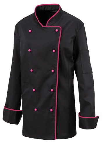 Exner Blouson de cuisine à manches longues cintré pour femme, rose, M
