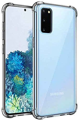 Verco Handyhülle für Samsung Galaxy S20, Anti Shock Schutzhülle für Samsung Galaxy S20 Hülle Silikon [Display- & Kameraschutz] Weiche Flexible TPU Hülle, Transparent