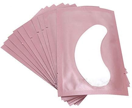 50 paia maschera occhi, cuscinetti estensioni ciglia idrogel privi di lanugine, patch gel occhi colore rosa