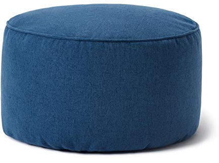 Lumaland Sitzsack Pouf (50 L) | Kompakter Sitzsack mit 3-in-1-Funktion: bequemer Hocker, praktisches Tischchen & stylischer Indoor Fußschemel I Mit Flexibler EPS-Füllung | Ø 25 x 45 cm [Dunkelblau]