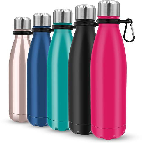 Insulated Water Bottle, Vacuum Stainless Steel & Vacuum Flask Comes with a Cleaning Brush -500ml Stainless Steel Vacuum Bottle, Double Wall Design, Standard Mouth, for Outdoor Sports