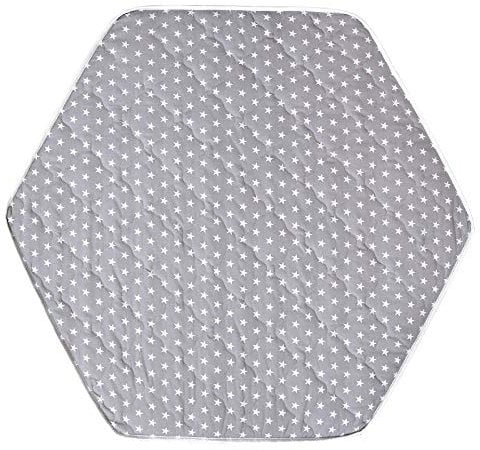 Baby Delux Laufgittermatratze Laufstallmatratze Schaumstoff Matratze für Laufgitter 6-eckig Grey Stars gesteppt 120cm Oeko TEX