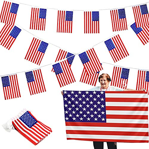 Bandera de Estados Unidos Grande, Bandera EEUU Nacional, Bandera Americana Suministros de Fiesta Patriótica, Bandera Americana Exterior Ideal Para Decoración/Celebración del 4 de Julio