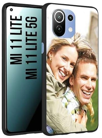 CUSTOMIZZA - Custodia cover nera morbida in tpu compatibile per Xiaomi Mi 11 Lite/Mi 11 Lite 5G personalizzata con foto immagine scritta a piacere