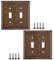 Pack of 2 Wall Plate Outlet Switch Covers by SleekLighting | Decorative Zinc Cast Sponged Bronze| Variety of Styles: Rocker/Receptacle/Toggle / & Combo | Size: 2 Toggle