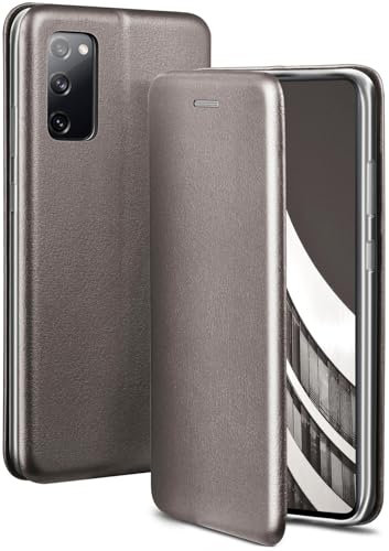 ONEFLOW Handyhülle kompatibel mit Samsung Galaxy S20 FE/FE 5G - Hülle klappbar, Handytasche mit Kartenfach, Flip Case Call Funktion, Leder Optik Klapphülle mit Silikon Bumper, Taupe