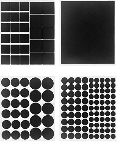 QWORK® 151 Pieces Furniture Pads, Felt Pads, Floor Protectors For Furniture Legs, Self Adhesive, 4mm Thick, Multiple Sizes, Black