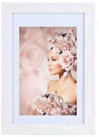 IDEAL TREND Bilderrahmen Holz Rahmen Plexi Acryl Collage Wanddeko Poster quadratisch S215: Farbe: Weiß | Format: 30x40
