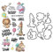 Verschiedene Tiere Stanzformen und Stempel Sets für Kartenherstellung DIY Scrapbooking Nilpferd Giraffen Elefanten Löwen Vögel Metall Stanzschablone und Transparent Silikon Siegel Stempel