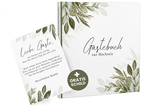 Gästebuch zur Hochzeit mit Fragen zum ausfüllen | abwechselnde Inhalte | Liebevolle Erinnerungen zur Hochzeit | Vintage Geschenk mit Hardcover