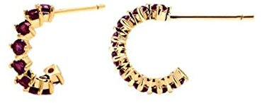 Homxi Pendientes Mujer Barato,Pendientes de Plata Ley Semicírculo Circonita Pendientes para Mujer Oro Fucsia Oscuro