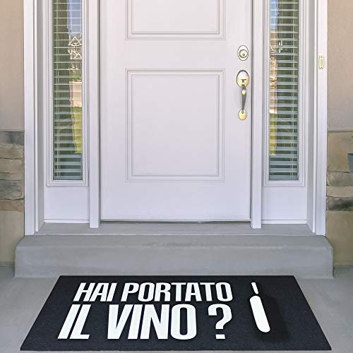 Zerbino Ingresso Made in Italy, Fondo Antiscivolo Idea Regalo Hai portato Il Vino?