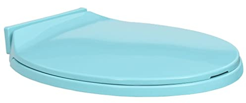 HOMIUSE Tapa de inodoro de 46 x 34 cm, con dispositivo de descenso automático, color verde, ovalado, con descenso automático, universal, restaurantes, almacenes