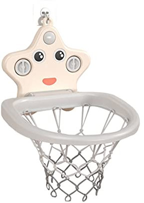 VEGALA Cesta Portátil de Dibujos Animados con Ventosa Simple Juguetes de Baloncesto para Niños No Perforar 2 Colores (Color : White)