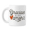 Enamorados (BAOBAB REGALOS - Gracias por tanto amor- Taza original de café para regalar en San Valentín para novio, novia, con frase y dibujo, ideal desayuno. Cerámica blanca)