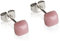 Winzige Ohrstecker mit Stein in rosa • Quadratische Ohrringe für 1, 2 & 3 Ohrloch • Nachhaltiger Schmuck aus recyceltem Glas & Edelstahl • 4mm