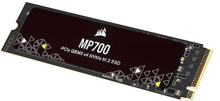 Corsair MP700 1TB PCIe Gen5 x4 NVMe 2.0 M.2 SSD – High-Density TLC NAND – Aluminium Heatsink – M.2 2280 – DirectStorage Compatible – Up to 10,000MB/sec – PCIe Gen4 & Gen3 Backwards Compatible – Black