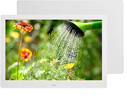 Digitale Bilderrahmen, 14 Zoll, 16: 9, 1280 * 800 TFT HD, Elektronisches Breitbild-Fotoalbum, Unterstützung für Uhr/Kalender/Movie Player, Elektronisches Album (EU-Stecker 100-240 V)