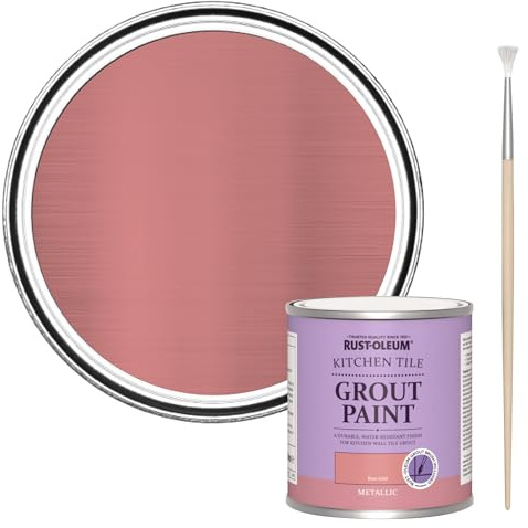 Rust-Oleum Stain-Resistant Gold Kitchen Tile Grout Paint - Rose Gold 250ml