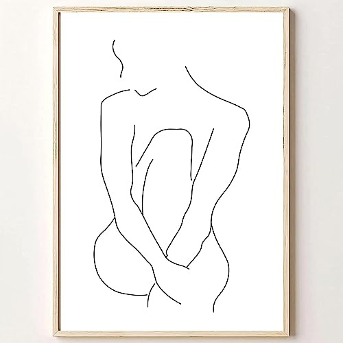 Frau Körperlinie Wandkunstdrucke minimalistische Linienkunst Wanddekoration Frauen Silhouette Poster Abstrakte weibliche Körper Wandkunst Schwarz und Weiß Linie Kunstwerk weibliche Linie Zeichnung