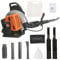 CUSROS 63cc Petrol Backpack Leaf Blower, 3ph High Power 665CFM Gas Backpack Garden Snow Blower with Cruise Control Handle, 2-stroke Single Cylinder Air-cooled Engine, Easy Start (Grey)