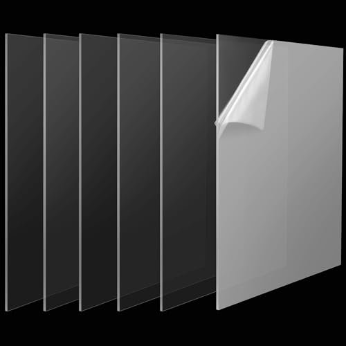 CHEUKYIU 6 unidades de 30 x 30 cm x 3 mm, placas acrílicas transparentes, placas de plástico transparente, discos acrílicos para manualidades, proyectos de exhibición de arte y artesanía