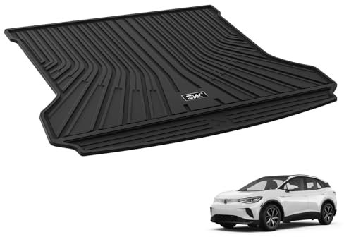 3W Kofferraumwanne für Volkswagen ID.4 E21 2020-2024, TPE Allwetter Maßgeschneiderte Kofferraummatte Komplettset Volkswagen ID.4 E21 2020-2024 Auto Kofferraum Zubehör, Wasserabweisend & Pflegeleicht