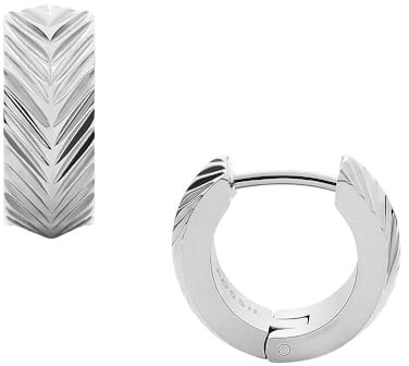 Fossil Creolen-Ohrringe Harlow Linear Texture für Damen Edelstahl, JF04666040