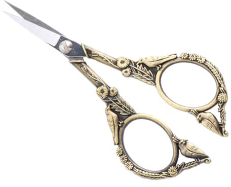 NUOBESTY Edelstahlschere Mit Besticktem Design Kleine Bastelschere Für Heimgebrauch Robuste Schere Zum Schneiden Rostfrei Und Langlebig