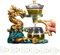 Fire Kirin Set di teiera in vetro con infusore, semi automatico, coperchio rotante a goccia, set da tè pigro (drago, teiera)