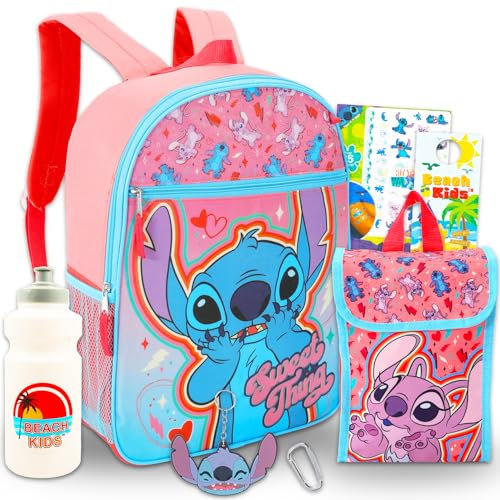 Disney Lilo and Stitch Sac à dos avec boîte à déjeuner pour filles – Ensemble avec sac à dos Stitch, sac à déjeuner Stich, tatouages, plus | Ensemble sac à dos Lilo et Stitch, Sac à dos Stitch pour
