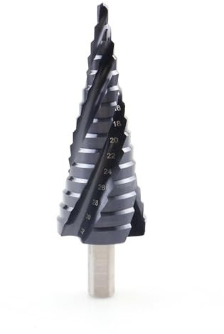 Cottssog Foret étagé à quatre cannelures hélicoïdales en cobalt 4-32 mm, pour métal, acier inoxydable, aluminium, bois, plastique